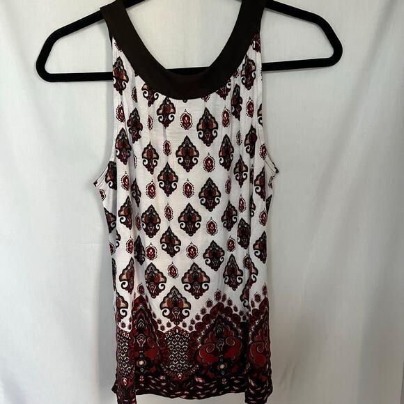 Apt 9 top women’s size small brown red sleeveless boho printed top VTG Y2K - Picture 5 of 7